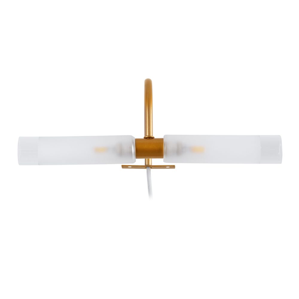 GLOBOSTAR® FLORA 60415 Μοντέρνο Φωτιστικό Τοίχου - Απλίκα Καθρέπτη Μπάνιου με Ντουί 2 x G9 AC 220-240V IP44 - Χάλκινο & Λευκό - Μ31 x Π13 x Υ12cm