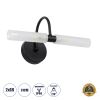 GLOBOSTAR® PAOLA 60416 Μοντέρνο Φωτιστικό Τοίχου - Απλίκα Καθρέπτη Μπάνιου με Ντουί 2 x G9 AC 220-240V Αδιάβροχο IP44 - Μαύρο Ματ & Λευκό - Μ31 x Π16 x Υ15cm