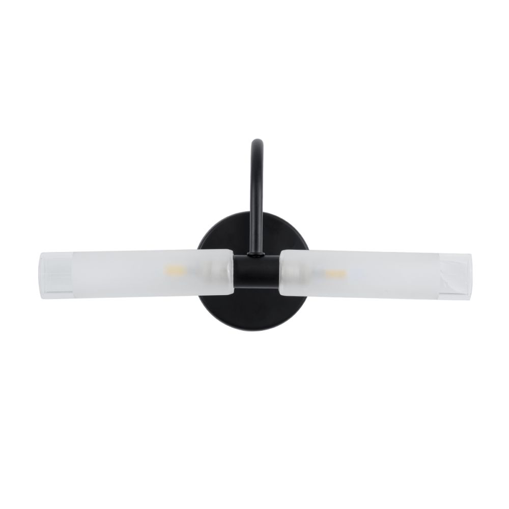GLOBOSTAR® PAOLA 60416 Μοντέρνο Φωτιστικό Τοίχου - Απλίκα Καθρέπτη Μπάνιου με Ντουί 2 x G9 AC 220-240V Αδιάβροχο IP44 - Μαύρο Ματ & Λευκό - Μ31 x Π16 x Υ15cm