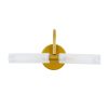 GLOBOSTAR® PAOLA 60417 Μοντέρνο Φωτιστικό Τοίχου - Απλίκα Καθρέπτη Μπάνιου με Ντουί 2 x G9 AC 220-240V IP44 - Χρυσό Βούρτσας & Λευκό - Μ31 x Π16 x Υ15cm
