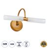 GLOBOSTAR® PAOLA 60419 Μοντέρνο Φωτιστικό Τοίχου - Απλίκα Καθρέπτη Μπάνιου με Ντουί 2 x G9 AC 220-240V Αδιάβροχο IP44 - Χάλκινο & Λευκό - Μ31 x Π16 x Υ15cm