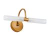 GLOBOSTAR® PAOLA 60419 Μοντέρνο Φωτιστικό Τοίχου - Απλίκα Καθρέπτη Μπάνιου με Ντουί 2 x G9 AC 220-240V Αδιάβροχο IP44 - Χάλκινο & Λευκό - Μ31 x Π16 x Υ15cm