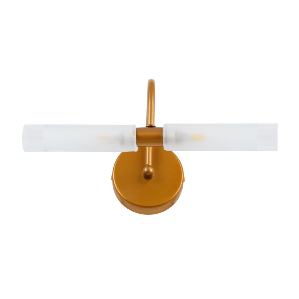 GLOBOSTAR® PAOLA 60419 Μοντέρνο Φωτιστικό Τοίχου - Απλίκα Καθρέπτη Μπάνιου με Ντουί 2 x G9 AC 220-240V Αδιάβροχο IP44 - Χάλκινο & Λευκό - Μ31 x Π16 x Υ15cm