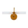 GLOBOSTAR® PAOLA 60419 Μοντέρνο Φωτιστικό Τοίχου - Απλίκα Καθρέπτη Μπάνιου με Ντουί 2 x G9 AC 220-240V Αδιάβροχο IP44 - Χάλκινο & Λευκό - Μ31 x Π16 x Υ15cm