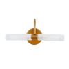 GLOBOSTAR® PAOLA 60419 Μοντέρνο Φωτιστικό Τοίχου - Απλίκα Καθρέπτη Μπάνιου με Ντουί 2 x G9 AC 220-240V Αδιάβροχο IP44 - Χάλκινο & Λευκό - Μ31 x Π16 x Υ15cm