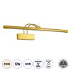 GLOBOSTAR® LAURA 60425 Μοντέρνο Φωτιστικό Τοίχου - Απλίκα Καθρέπτη Μπάνιου LED 12W 1400lm 120° AC 220-240V IP44 Φυσικό Λευκό 4500K - Lumileds SMD Chip & TÜV SÜD Driver - Χρυσό Βούρτσας - Μ60 x Π27 x Υ13cm - 3 Χρόνια Εγγύηση