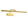 GLOBOSTAR® LAURA 60425 Μοντέρνο Φωτιστικό Τοίχου - Απλίκα Καθρέπτη Μπάνιου LED 12W 1400lm 120° AC 220-240V IP44 Φυσικό Λευκό 4500K - Lumileds SMD Chip & TÜV SÜD Driver - Χρυσό Βούρτσας - Μ60 x Π27 x Υ13cm - 3 Χρόνια Εγγύηση