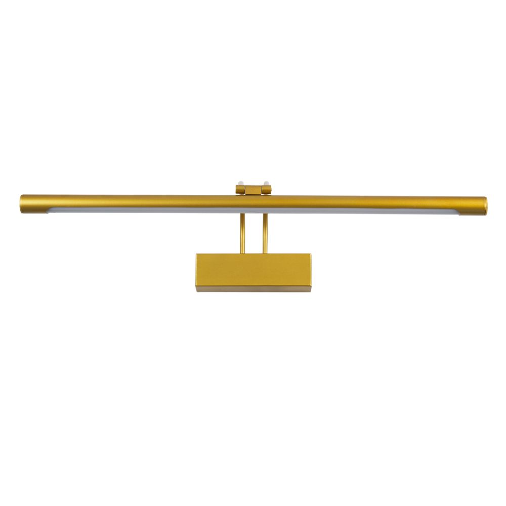GLOBOSTAR® LAURA 60425 Μοντέρνο Φωτιστικό Τοίχου - Απλίκα Καθρέπτη Μπάνιου LED 12W 1400lm 120° AC 220-240V IP44 Φυσικό Λευκό 4500K - Lumileds SMD Chip & TÜV SÜD Driver - Χρυσό Βούρτσας - Μ60 x Π27 x Υ13cm - 3 Χρόνια Εγγύηση