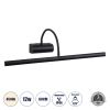 GLOBOSTAR® TROIS 60436 Μοντέρνο Φωτιστικό Τοίχου - Απλίκα Καθρέπτη Μπάνιου LED 12W 1400lm 120° AC 220-240V Αδιάβροχο IP44 Φυσικό Λευκό 4500K - Lumileds SMD Chip & TÜV SÜD Driver - Μαύρο Ματ - Μ60 x Π24 x Υ18cm - 3 Χρόνια Εγγύηση