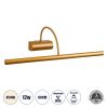 GLOBOSTAR® TROIS 60439 Μοντέρνο Φωτιστικό Τοίχου - Απλίκα Καθρέπτη Μπάνιου LED 12W 1400lm 120° AC 220-240V Αδιάβροχο IP44 Φυσικό Λευκό 4500K - Lumileds SMD Chip & TÜV SÜD Driver - Χάλκινο - Μ60 x Π24 x Υ18cm - 3 Χρόνια Εγγύηση