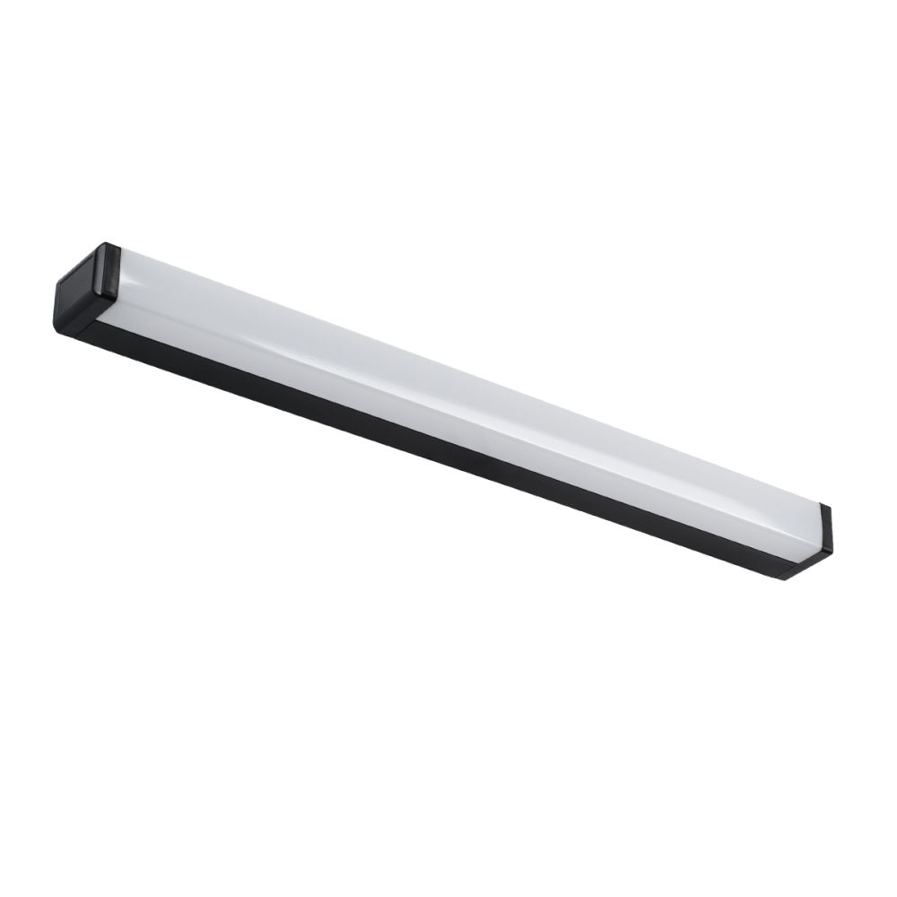 GLOBOSTAR® RENATA 60440 Μοντέρνο Φωτιστικό Τοίχου - Απλίκα Καθρέπτη Μπάνιου LED 12W 1400lm 180° AC 220-240V IP44 Φυσικό Λευκό 4500K - Lumileds SMD Chip & TÜV SÜD Driver - Μαύρο Ματ - Μ60 x Π4 x Υ5.5cm - 3 Χρόνια Εγγύηση