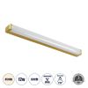 GLOBOSTAR® RENATA 60441 Μοντέρνο Φωτιστικό Τοίχου - Απλίκα Καθρέπτη Μπάνιου LED 12W 1400lm 210° AC 220-240V IP44 Φυσικό Λευκό 4500K - Lumileds SMD Chip & TÜV SÜD Driver - Χρυσό - Μ60 x Π4 x Υ5.5cm - 3 Χρόνια Εγγύηση