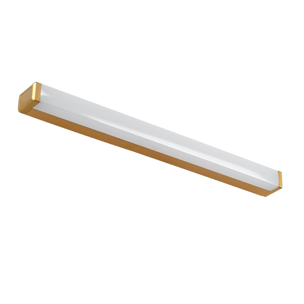 GLOBOSTAR® RENATA 60443 Μοντέρνο Φωτιστικό Τοίχου - Απλίκα Καθρέπτη Μπάνιου LED 12W 1400lm 210° AC 220-240V IP44 Φυσικό Λευκό 4500K - Lumileds SMD Chip & TÜV SÜD Driver - Χρυσό Βούρτσας - Μ60 x Π4 x Υ5.5cm - 3 Χρόνια Εγγύηση