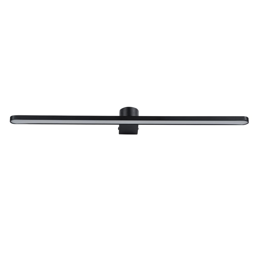 GLOBOSTAR® MEGAN 60448 Μοντέρνο Φωτιστικό Τοίχου - Απλίκα Καθρέπτη Μπάνιου LED 12W 1400lm 120° AC 220-240V IP44 Φυσικό Λευκό 4500K - Lumileds SMD Chip & TÜV SÜD Driver - Μαύρο Ματ - Μ60 x Π12 x Υ4cm - 3 Χρόνια Εγγύηση