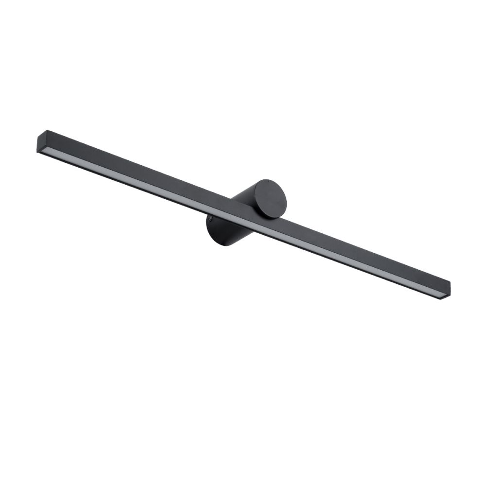 GLOBOSTAR® ROSA 60450 Μοντέρνο Φωτιστικό Τοίχου - Απλίκα Καθρέπτη Μπάνιου LED 12W 1400lm 120° AC 220-240V IP20 Φυσικό Λευκό 4500K - Lumileds SMD Chip & TÜV SÜD Driver - Μαύρο Ματ - Μ60 x Π15 x Υ7cm - 3 Χρόνια Εγγύηση