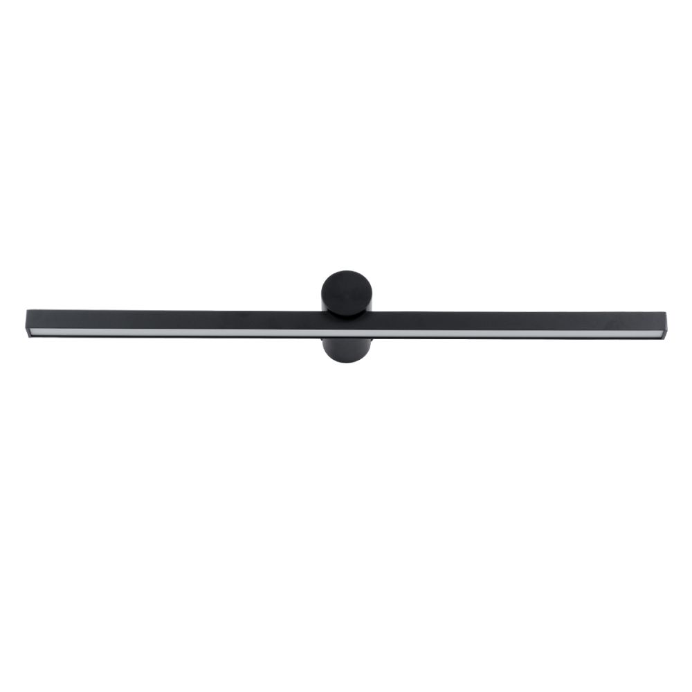 GLOBOSTAR® ROSA 60450 Μοντέρνο Φωτιστικό Τοίχου - Απλίκα Καθρέπτη Μπάνιου LED 12W 1400lm 120° AC 220-240V IP20 Φυσικό Λευκό 4500K - Lumileds SMD Chip & TÜV SÜD Driver - Μαύρο Ματ - Μ60 x Π15 x Υ7cm - 3 Χρόνια Εγγύηση