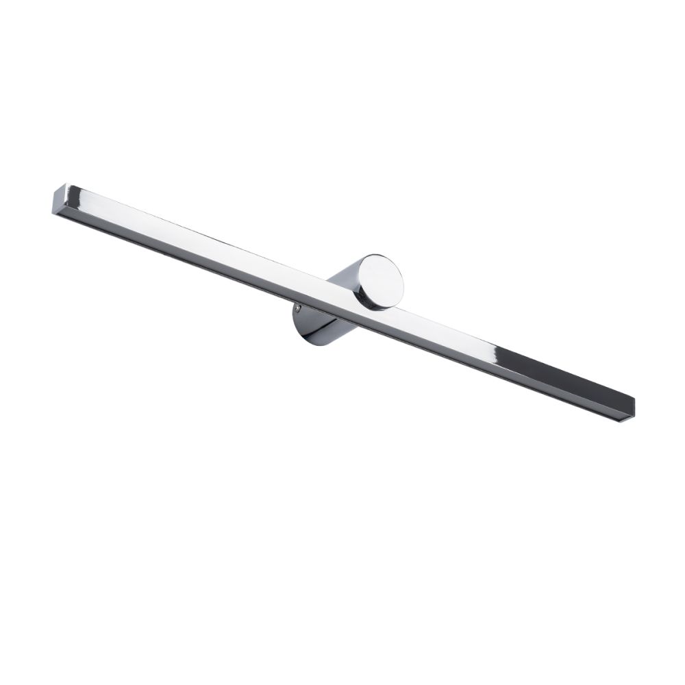 GLOBOSTAR® ROSA 60451 Μοντέρνο Φωτιστικό Τοίχου - Απλίκα Καθρέπτη Μπάνιου LED 12W 1400lm 120° AC 220-240V IP44 Φυσικό Λευκό 4500K - Lumileds SMD Chip & TÜV SÜD Driver - Νίκελ Χρώμιο - Μ60 x Π15 x Υ7cm - 3 Χρόνια Εγγύηση