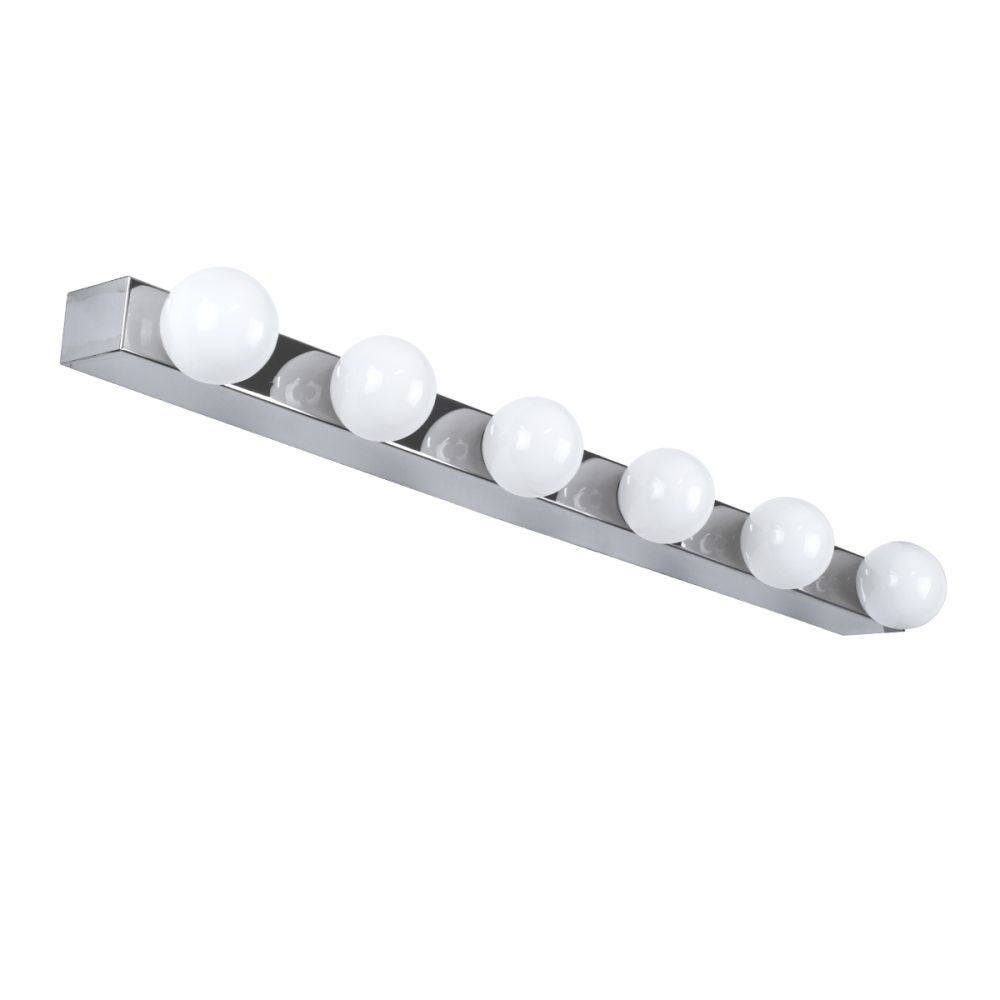 GLOBOSTAR® BELLA 60453 Μοντέρνο Φωτιστικό Τοίχου - Απλίκα Καθρέπτη Μπάνιου LED 18W 2052lm 300° AC 220-240V IP44 Φυσικό Λευκό 4500K - Bridgelux COB Chip & TÜV SÜD Driver - Ασημί & Λευκό - Μ70 x Π11 x Υ6cm - 3 Χρόνια Εγγύηση