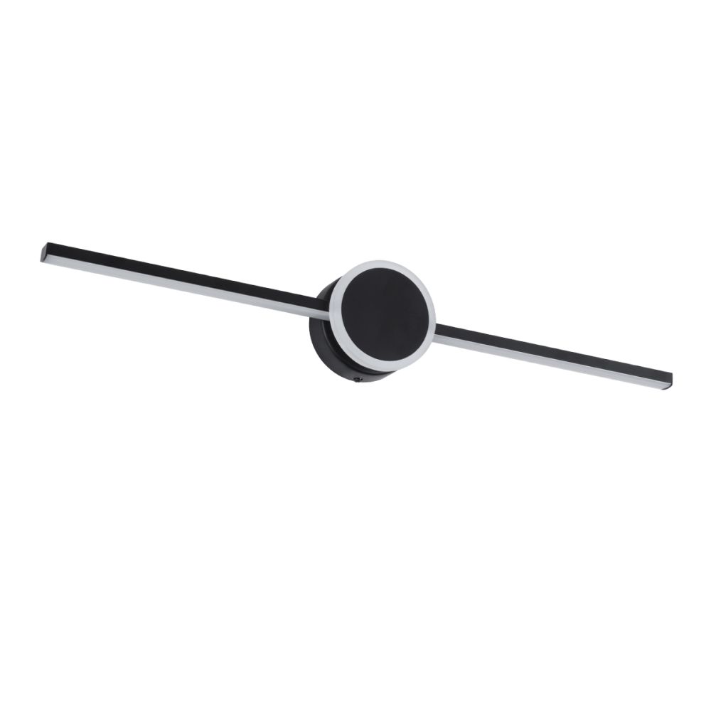 GLOBOSTAR® OPAL 60454 Μοντέρνο Φωτιστικό Τοίχου - Απλίκα Καθρέπτη Μπάνιου LED 14W 1600lm 180° AC 220-240V IP44 Φυσικό Λευκό 4500K - Lumileds SMD Chip & TÜV SÜD Driver - Μαύρο Ματ - Μ60 x Π6 x Υ10cm - 3 Χρόνια Εγγύηση