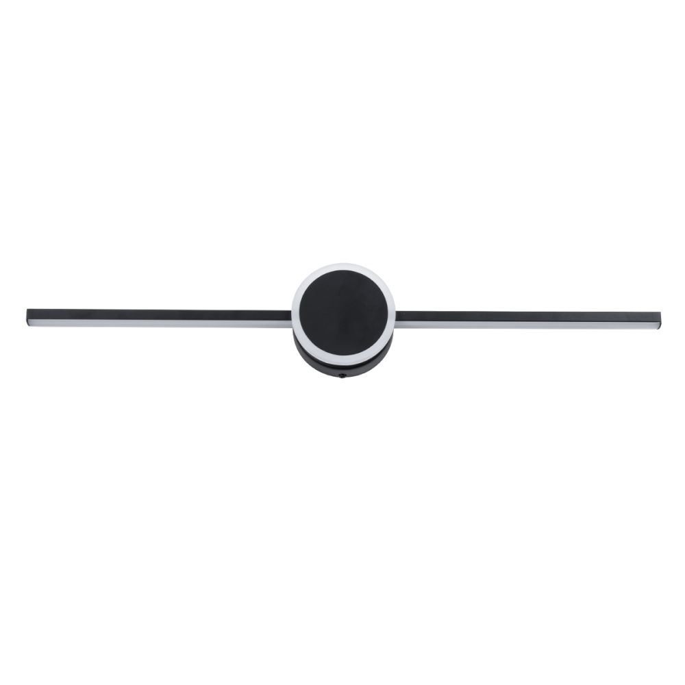 GLOBOSTAR® OPAL 60454 Μοντέρνο Φωτιστικό Τοίχου - Απλίκα Καθρέπτη Μπάνιου LED 14W 1600lm 180° AC 220-240V IP44 Φυσικό Λευκό 4500K - Lumileds SMD Chip & TÜV SÜD Driver - Μαύρο Ματ - Μ60 x Π6 x Υ10cm - 3 Χρόνια Εγγύηση