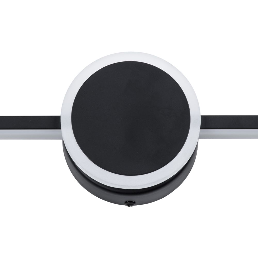 GLOBOSTAR® OPAL 60454 Μοντέρνο Φωτιστικό Τοίχου - Απλίκα Καθρέπτη Μπάνιου LED 14W 1600lm 180° AC 220-240V IP44 Φυσικό Λευκό 4500K - Lumileds SMD Chip & TÜV SÜD Driver - Μαύρο Ματ - Μ60 x Π6 x Υ10cm - 3 Χρόνια Εγγύηση