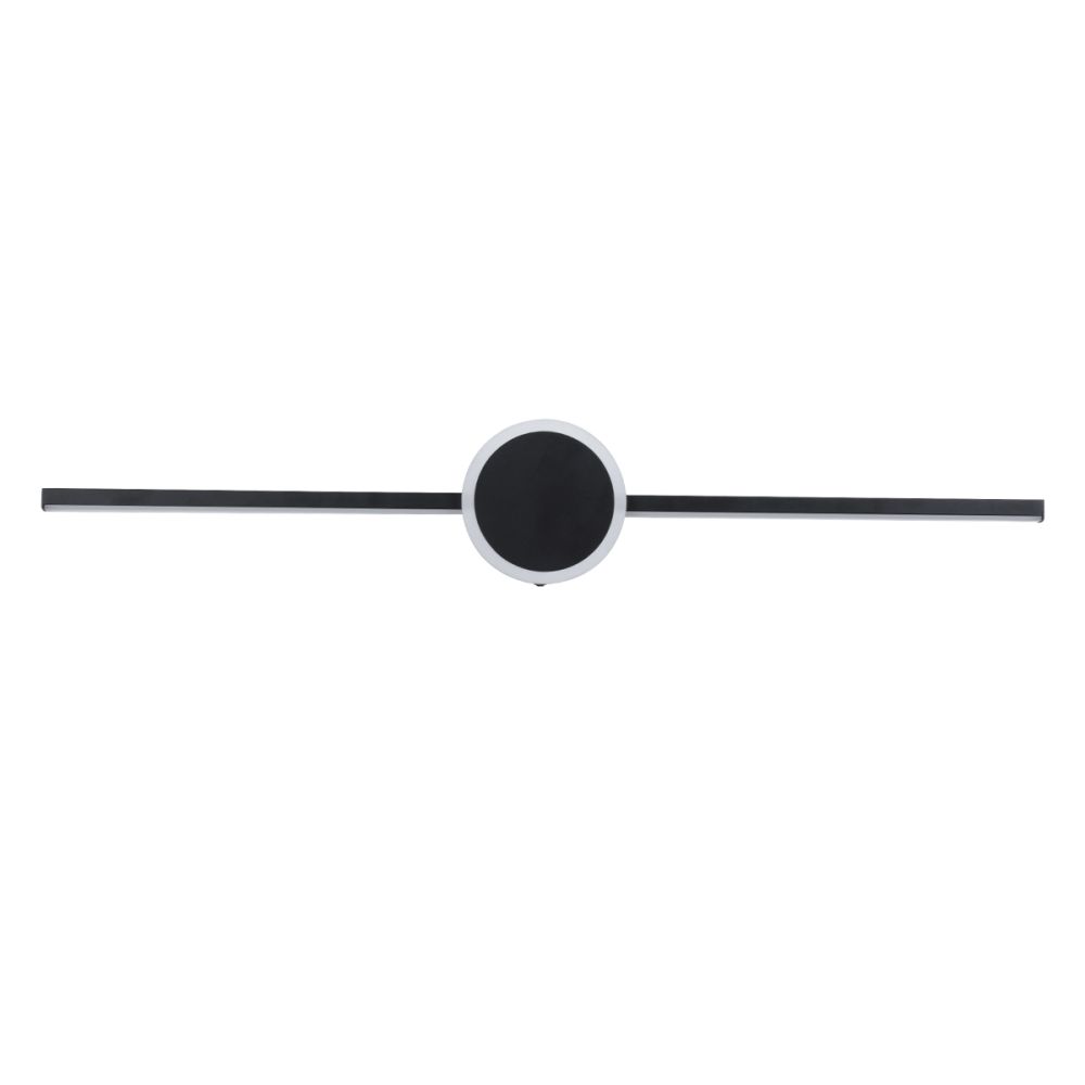 GLOBOSTAR® OPAL 60454 Μοντέρνο Φωτιστικό Τοίχου - Απλίκα Καθρέπτη Μπάνιου LED 14W 1600lm 180° AC 220-240V IP44 Φυσικό Λευκό 4500K - Lumileds SMD Chip & TÜV SÜD Driver - Μαύρο Ματ - Μ60 x Π6 x Υ10cm - 3 Χρόνια Εγγύηση