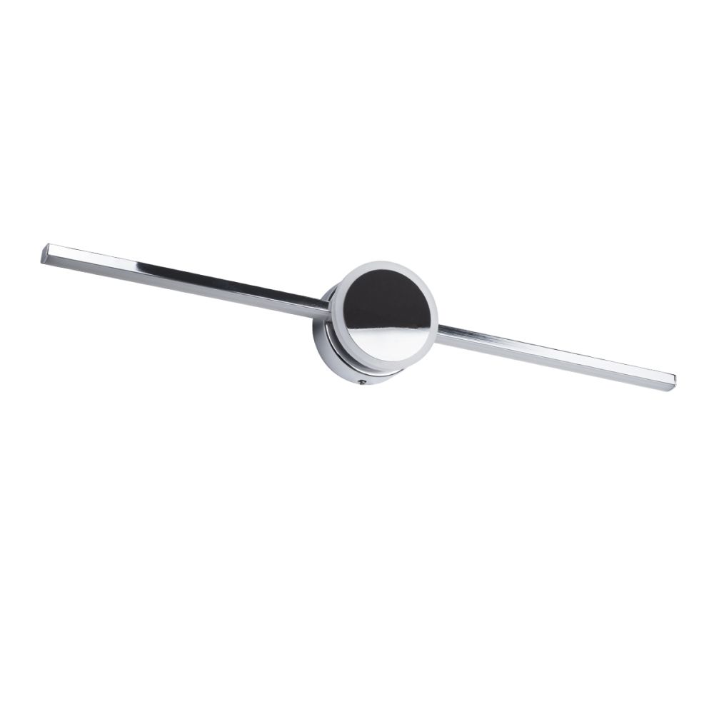 GLOBOSTAR® OPAL 60455 Μοντέρνο Φωτιστικό Τοίχου - Απλίκα Καθρέπτη Μπάνιου LED 14W 1600lm 180° AC 220-240V IP44 Φυσικό Λευκό 4500K - Lumileds SMD Chip & TÜV SÜD Driver - Νίκελ Χρώμιο - Μ60 x Π6 x Υ10cm - 3 Χρόνια Εγγύηση