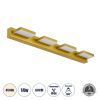 GLOBOSTAR® KARLA 60457 Μοντέρνο Φωτιστικό Τοίχου - Απλίκα Καθρέπτη Μπάνιου LED 14W 1600lm 180° AC 220-240V IP44 Φυσικό Λευκό 4500K - Lumileds SMD Chip & TÜV SÜD Driver - Χρυσό - Μ60 x Π9 x Υ5cm - 3 Χρόνια Εγγύηση