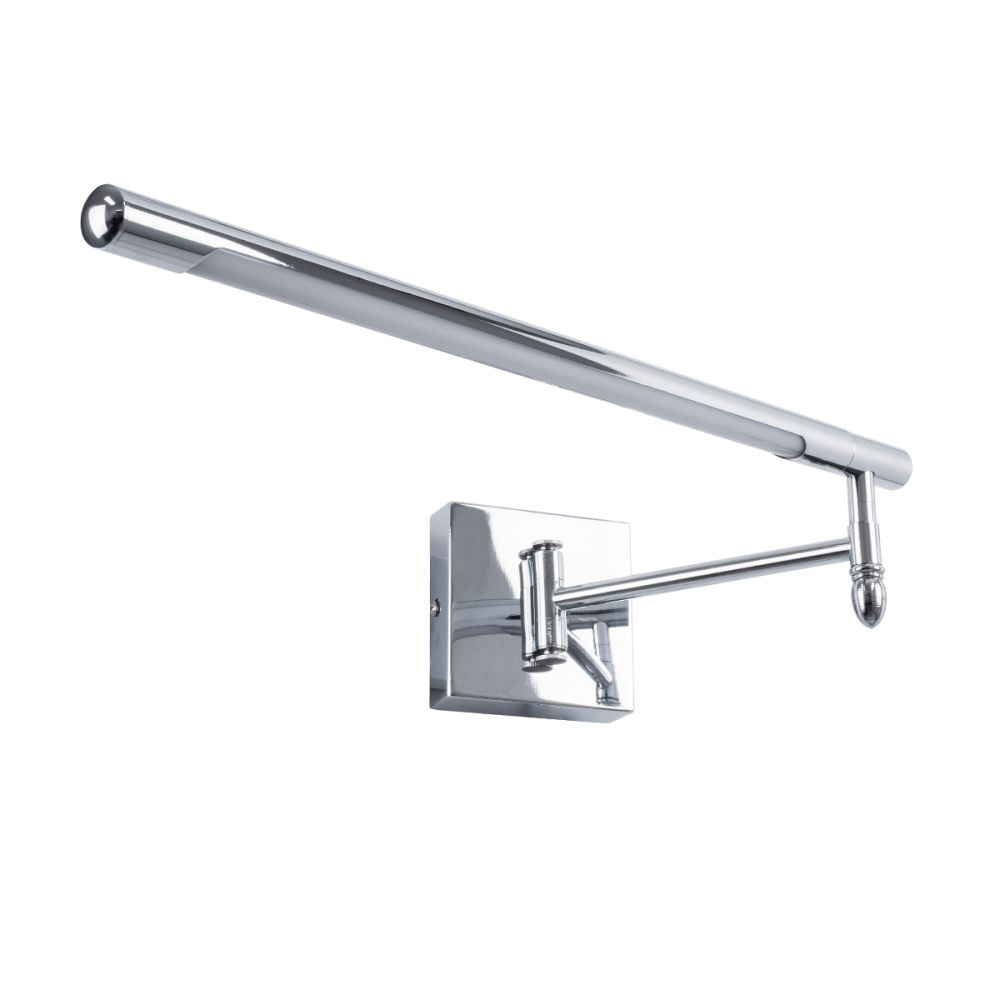GLOBOSTAR® FRIDA 60458 Μοντέρνο Φωτιστικό Τοίχου - Απλίκα Καθρέπτη Μπάνιου LED 12W 1400lm 120° AC 220-240V IP44 Φυσικό Λευκό 4500K - Lumileds SMD Chip & TÜV SÜD Driver - Νίκελ Χρώμιο - Μ51 x Π25 x Υ10cm - 3 Χρόνια Εγγύηση
