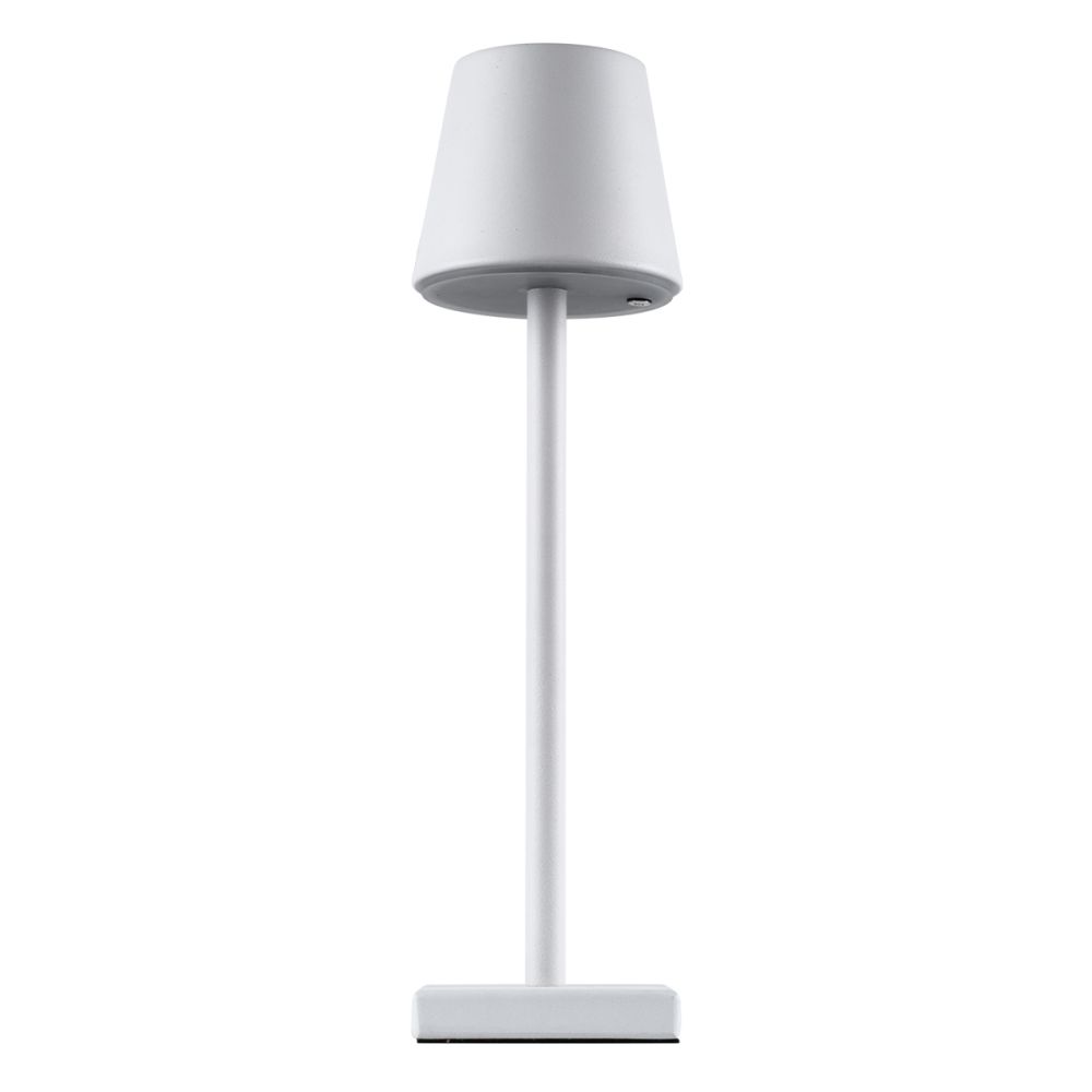 GLOBOSTAR® NEGA 60474 Μοντέρνο Επιτραπέζιο Φωτιστικό LED 2.2W 154lm 360° DC 5V με USB με Επαναφορτιζόμενη Μπαταρία Li-ion 3.7V 4000mAh IP20 Θερμό Λευκό 2700K με Αφή Dimmable - Lumileds SMD Chip - Λευκό - Μ10 x Π10 x Υ39cm - 2 Χρόνια Εγγύηση