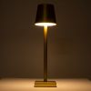 GLOBOSTAR® NEGA 60475 Μοντέρνο Επιτραπέζιο Φωτιστικό LED 2.2W 154lm 360° DC 5V με USB με Επαναφορτιζόμενη Μπαταρία Li-ion 3.7V 4000mAh IP20 Θερμό Λευκό 2700K με Αφή Dimmable - Lumileds SMD Chip - Χρυσό - Μ10 x Π10 x Υ39cm - 2 Χρόνια Εγγύηση