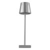 GLOBOSTAR® NEGA 60476 Μοντέρνο Επιτραπέζιο Φωτιστικό LED 2.2W 154lm 360° DC 5V με USB με Επαναφορτιζόμενη Μπαταρία Li-ion 3.7V 4000mAh IP20 Θερμό Λευκό 2700K με Αφή Dimmable - Lumileds SMD Chip - Ασημί - Μ10 x Π10 x Υ39cm - 2 Χρόνια Εγγύηση