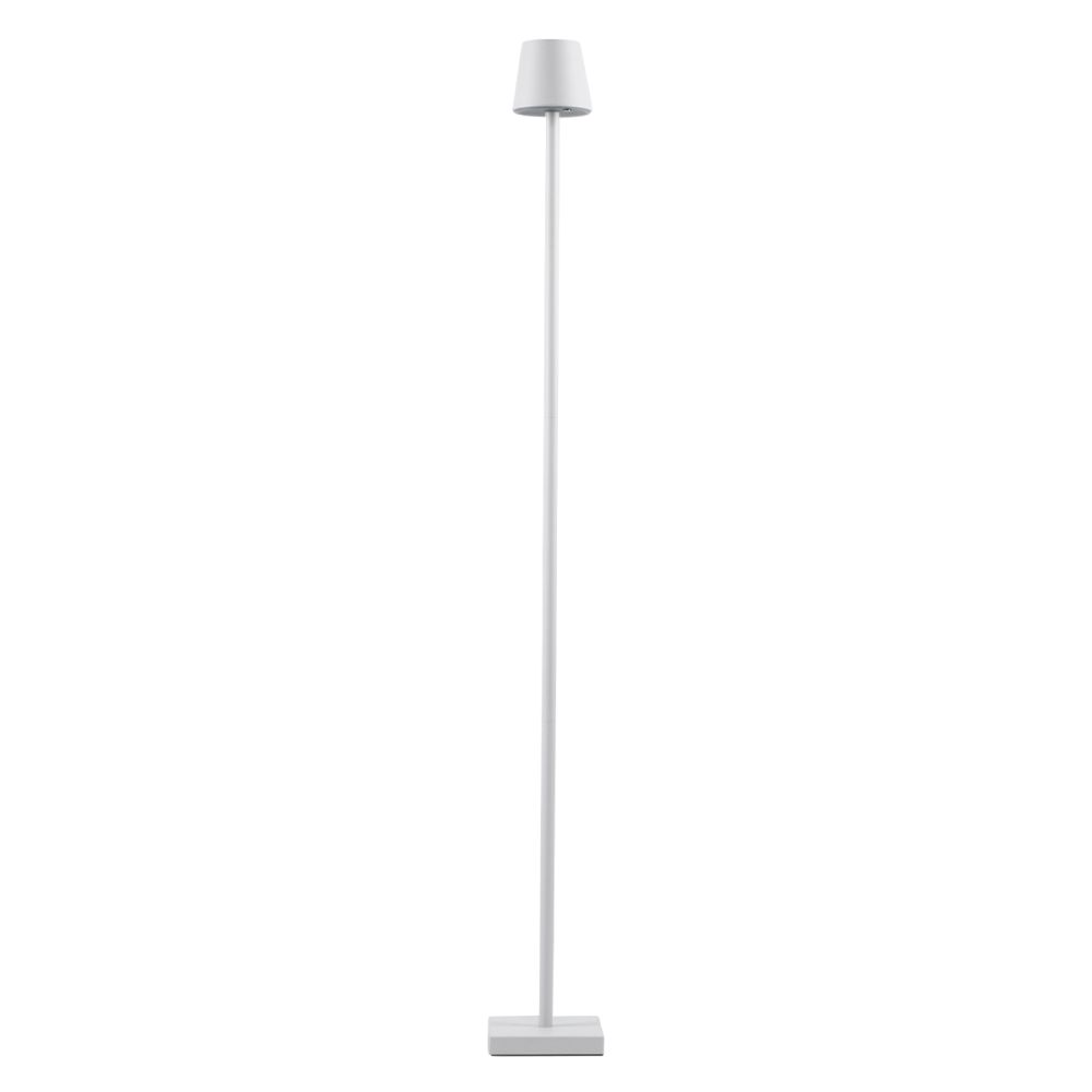 GLOBOSTAR® NEGA 60478 Μοντέρνο Επιδαπέδιο Φωτιστικό LED 2.2W 154lm 360° DC 5V με USB 2.0 με Επαναφορτιζόμενη Μπαταρία Li-ion 3.7V 4000mAh IP44 Θερμό Λευκό 2700K με Αφή Dimmable - Lumileds SMD Chip - Λευκό - Μ10 x Π10 x Υ135cm - 2 Χρόνια Εγγύηση