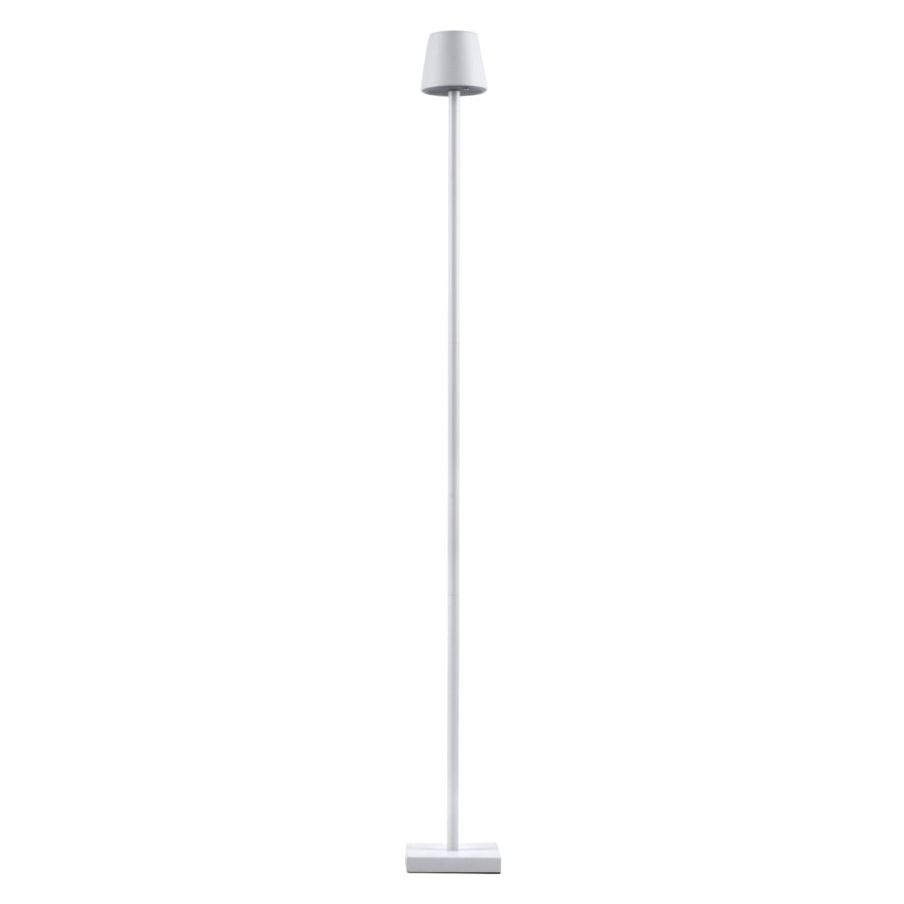 GLOBOSTAR® NEGA 60478 Μοντέρνο Επιδαπέδιο Φωτιστικό LED 2.2W 154lm 360° DC 5V με USB 2.0 με Επαναφορτιζόμενη Μπαταρία Li-ion 3.7V 4000mAh IP44 Θερμό Λευκό 2700K με Αφή Dimmable - Lumileds SMD Chip - Λευκό - Μ10 x Π10 x Υ135cm - 2 Χρόνια Εγγύηση
