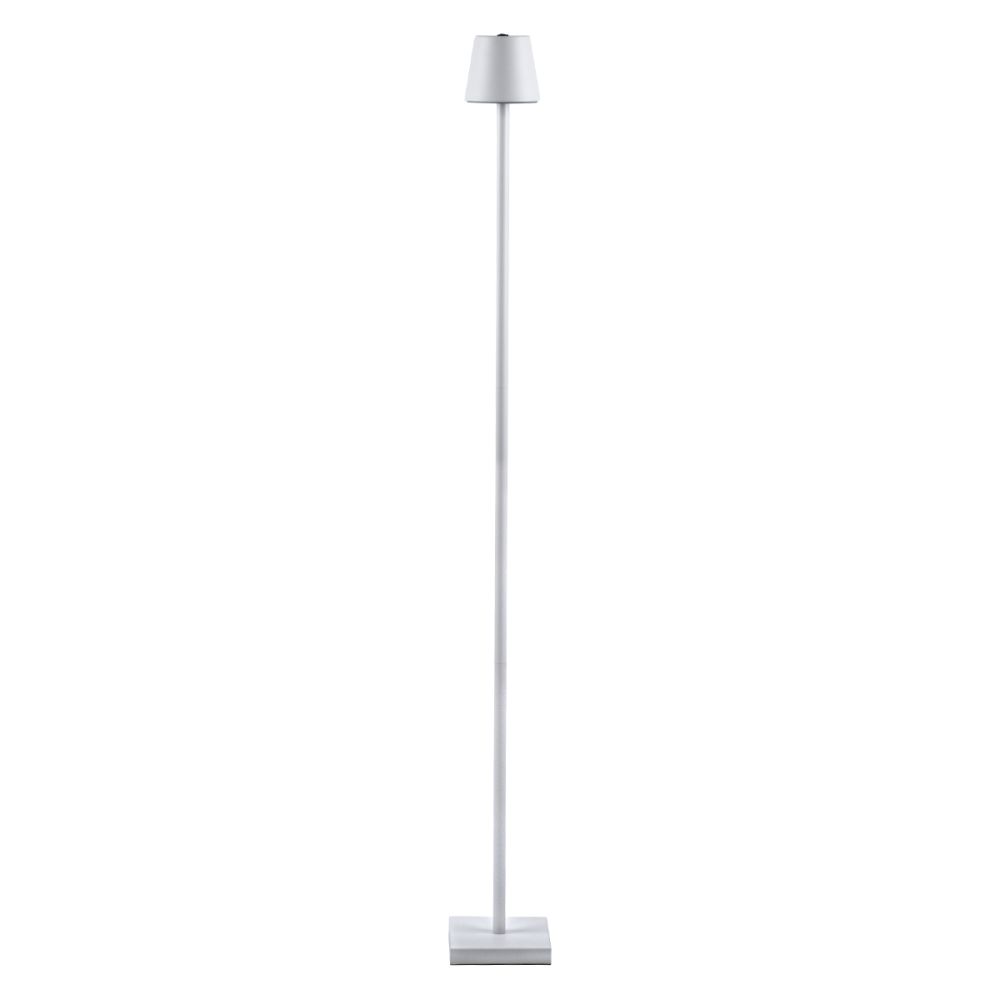 GLOBOSTAR® NEGA 60478 Μοντέρνο Επιδαπέδιο Φωτιστικό LED 2.2W 154lm 360° DC 5V με USB 2.0 με Επαναφορτιζόμενη Μπαταρία Li-ion 3.7V 4000mAh IP44 Θερμό Λευκό 2700K με Αφή Dimmable - Lumileds SMD Chip - Λευκό - Μ10 x Π10 x Υ135cm - 2 Χρόνια Εγγύηση