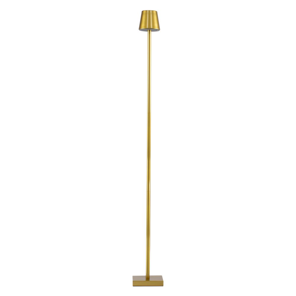 GLOBOSTAR® NEGA 60479 Μοντέρνο Επιδαπέδιο Φωτιστικό LED 2.2W 154lm 360° DC 5V με USB 2.0 με Επαναφορτιζόμενη Μπαταρία Li-ion 3.7V 4000mAh IP44 Θερμό Λευκό 2700K με Αφή Dimmable - Lumileds SMD Chip - Χρυσό Πλατίνα - Μ10 x Π10 x Υ135cm - 2 Χρόνια Εγγύηση