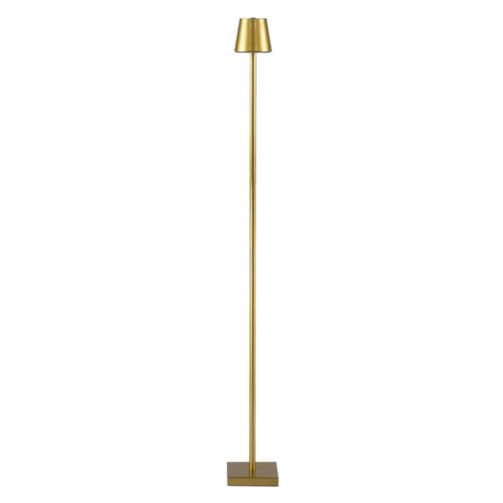 GLOBOSTAR® NEGA 60479 Μοντέρνο Επιδαπέδιο Φωτιστικό LED 2.2W 154lm 360° DC 5V με USB 2.0 με Επαναφορτιζόμενη Μπαταρία Li-ion 3.7V 4000mAh IP44 Θερμό Λευκό 2700K με Αφή Dimmable - Lumileds SMD Chip - Χρυσό Πλατίνα - Μ10 x Π10 x Υ135cm - 2 Χρόνια Εγγύηση