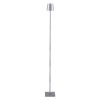 GLOBOSTAR® NEGA 60480 Μοντέρνο Επιδαπέδιο Φωτιστικό LED 2.2W 154lm 360° DC 5V με USB 2.0 με Επαναφορτιζόμενη Μπαταρία Li-ion 3.7V 4000mAh IP44 Θερμό Λευκό 2700K με Αφή Dimmable - Lumileds SMD Chip - Ασημί - Μ10 x Π10 x Υ135cm - 2 Χρόνια Εγγύηση