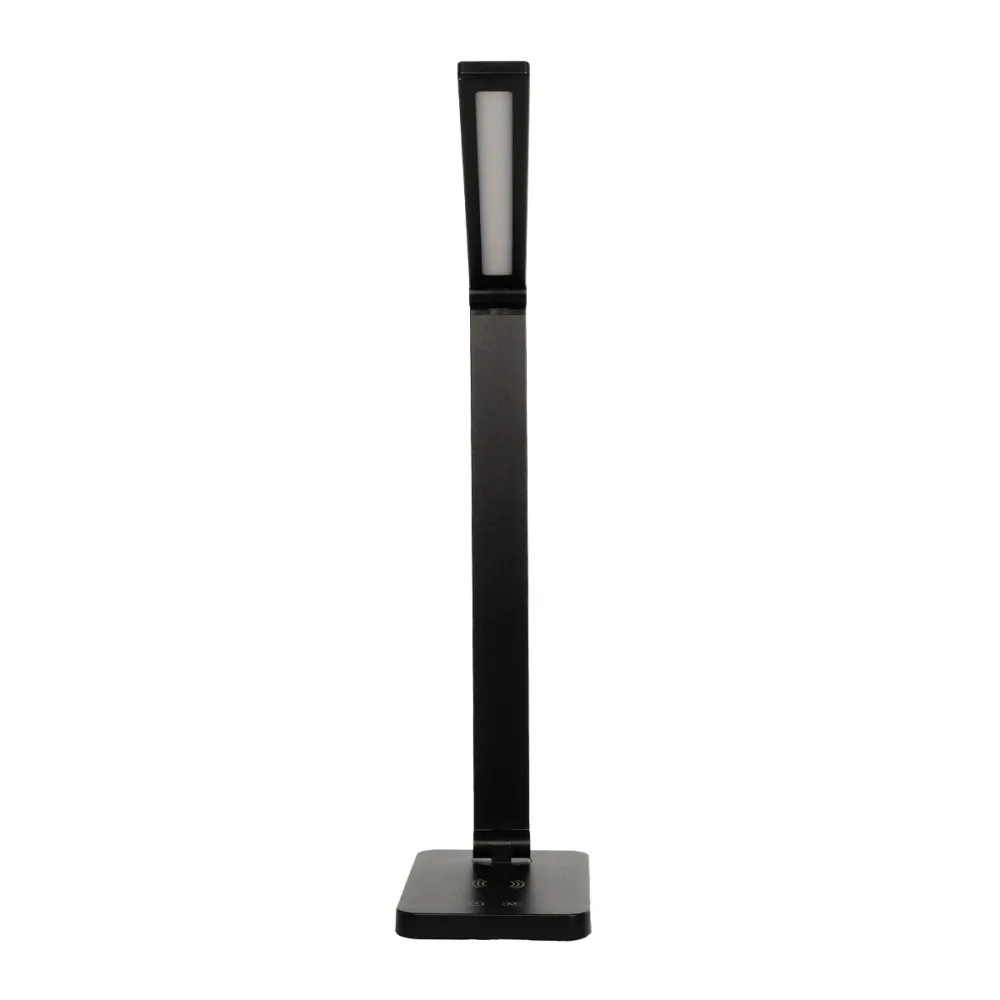 GLOBOSTAR® TEBLA 60482 Μοντέρνο Επιτραπέζιο Φωτιστικό Γραφείου με Ασύρματη Φόρτιση 5W 1A LED 5W 500lm 120° AC 220-240V IP20 Ρυθμιζόμενο Λευκό CCT με Αφή 2700K/4500K/6000K Dimmable - Bridgelux SMD Chip - Μαύρο - Μ11 x Π31 x Υ52cm - 2 Χρόνια Εγγύηση