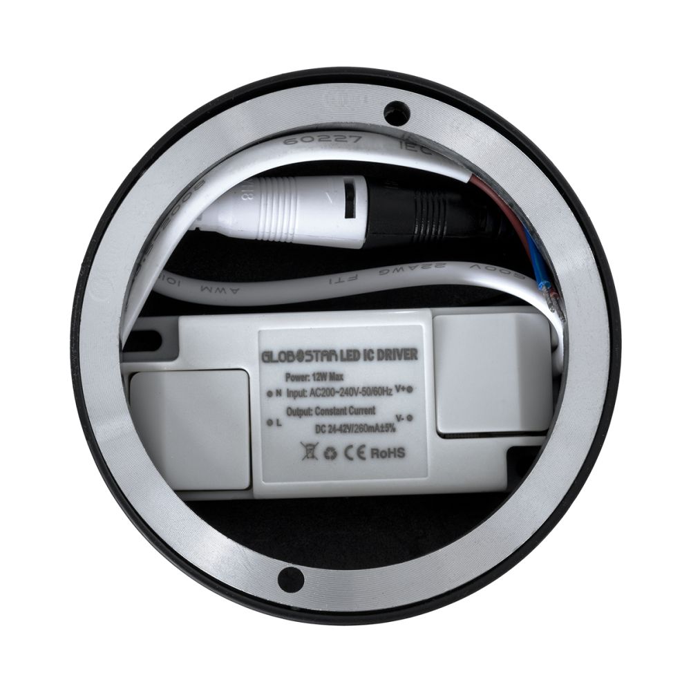 GLOBOSTAR® DETRONIC 60503 Κινούμενο Downlight Σποτ LED 10W 1350lm 24° AC 220-240V IP20 Ψυχρό Λευκό 6000K - Bridgelux COB Chip & TÜV SÜD Driver - Μαύρο Ματ - Μ9 x Π9 x Υ16cm - 5 Χρόνια Εγγύηση