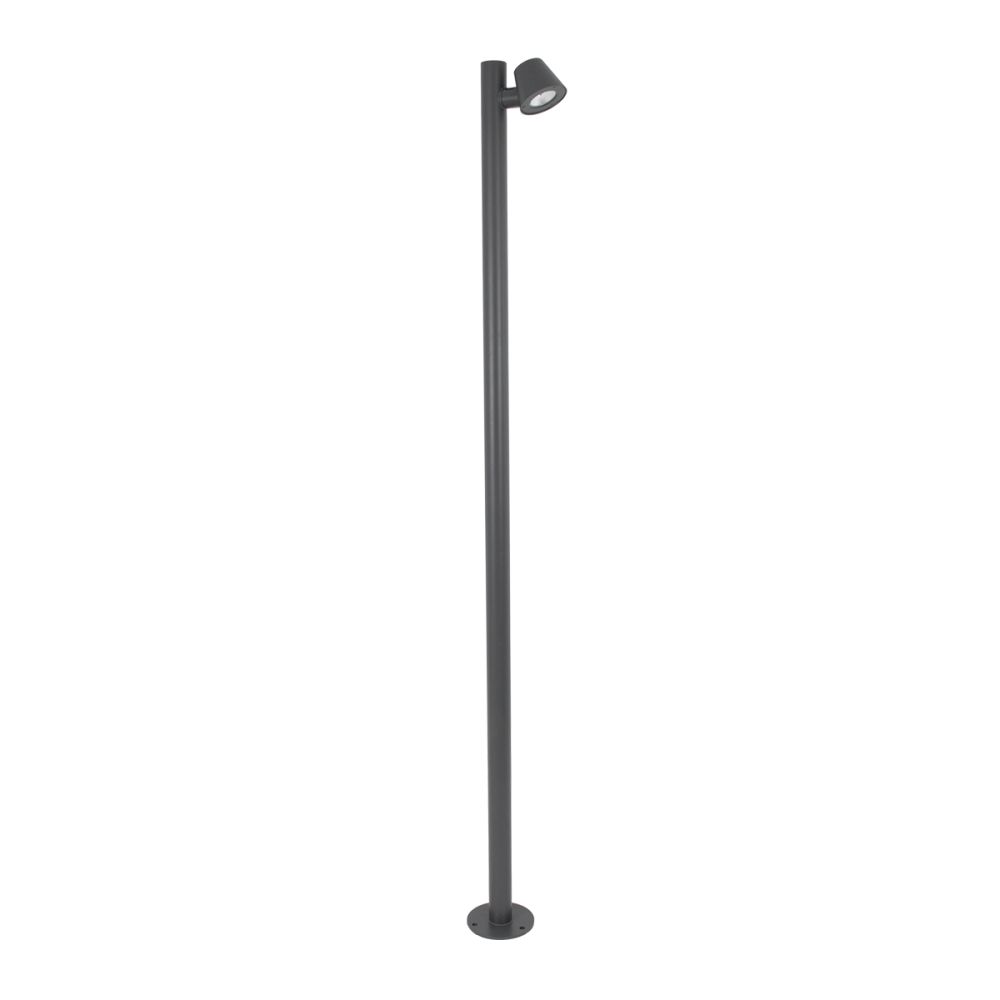 GloboStar® GARDENIA 60510 Φωτιστικό Κήπου - Πάρκου - Πλατείας - Κολωνάκι Αρχιτεκτονικού Φωτισμού Εξωτερικού Χώρου LED 7W 700lm 60° AC220-240V Αδιάβροχο IP65 - Σώμα Αλουμινίου & Tempered Glass - Μ15 x Π18 x Υ180cm - Θερμό Λευκό 2700K - Γκρι Ανθρακί - B