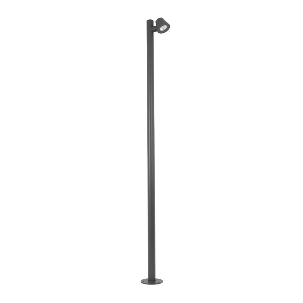 GloboStar® GARDENIA 60510 Φωτιστικό Κήπου - Πάρκου - Πλατείας - Κολωνάκι Αρχιτεκτονικού Φωτισμού Εξωτερικού Χώρου LED 7W 700lm 60° AC220-240V Αδιάβροχο IP65 - Σώμα Αλουμινίου & Tempered Glass - Μ15 x Π18 x Υ180cm - Θερμό Λευκό 2700K - Γκρι Ανθρακί - B