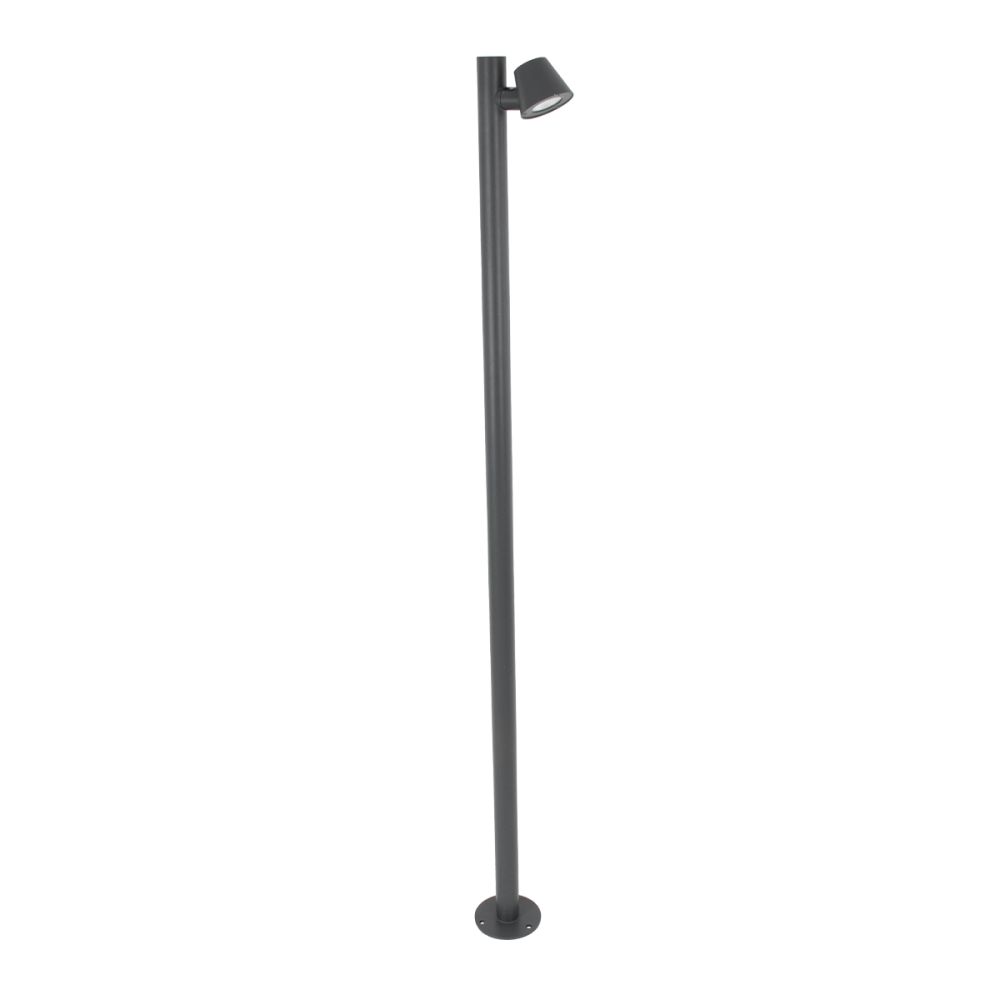 GloboStar® GARDENIA 60510 Φωτιστικό Κήπου - Πάρκου - Πλατείας - Κολωνάκι Αρχιτεκτονικού Φωτισμού Εξωτερικού Χώρου LED 7W 700lm 60° AC220-240V Αδιάβροχο IP65 - Σώμα Αλουμινίου & Tempered Glass - Μ15 x Π18 x Υ180cm - Θερμό Λευκό 2700K - Γκρι Ανθρακί - B