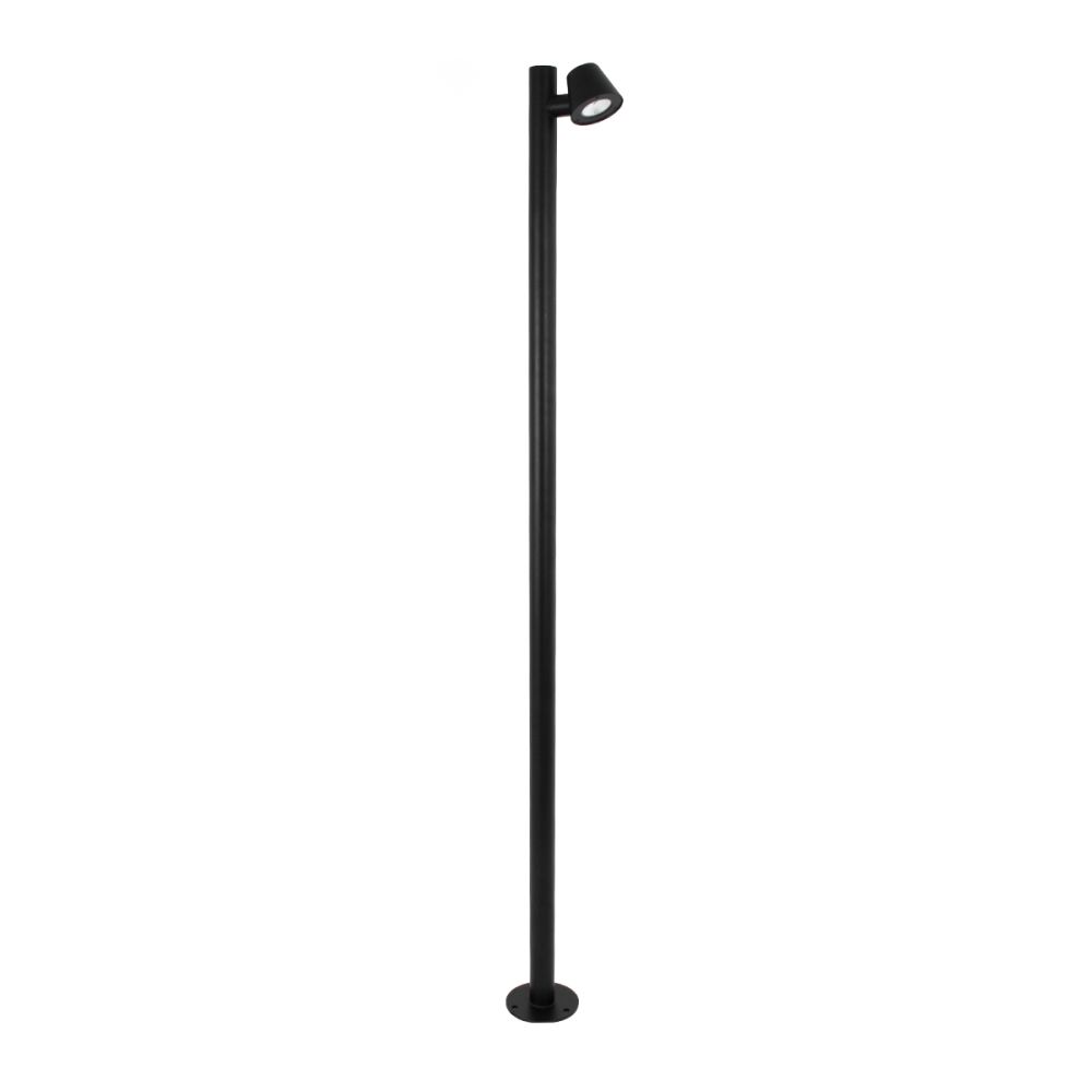GloboStar® GARDENIA 60511 Φωτιστικό Κήπου - Πάρκου - Πλατείας - Κολωνάκι Αρχιτεκτονικού Φωτισμού Εξωτερικού Χώρου LED 7W 700lm 60° AC220-240V Αδιάβροχο IP65 - Σώμα Αλουμινίου & Tempered Glass - Μ15 x Π18 x Υ180cm - Θερμό Λευκό 2700K - Μαύρο - Bridgelu