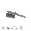 GLOBOSTAR® MIRROR 60513 Μοντέρνο Φωτιστικό Τοίχου - Απλίκα Καθρέπτη Μπάνιου LED 12W 1440lm 120° AC 220-240V IP54 Φυσικό Λευκό 4500K - Lumileds SMD Chip & TÜV SÜD Driver - Γκρι Ανθρακί Ματ - Μ42 x Π5 x Υ15cm - 2 Χρόνια Εγγύηση