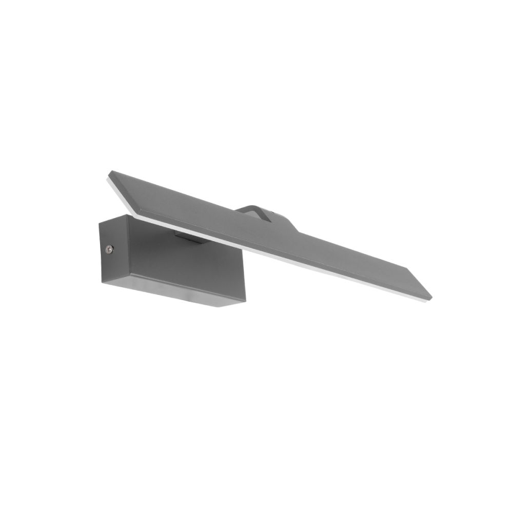 GLOBOSTAR® MIRROR 60513 Μοντέρνο Φωτιστικό Τοίχου - Απλίκα Καθρέπτη Μπάνιου LED 12W 1440lm 120° AC 220-240V IP54 Φυσικό Λευκό 4500K - Lumileds SMD Chip & TÜV SÜD Driver - Γκρι Ανθρακί Ματ - Μ42 x Π5 x Υ15cm - 2 Χρόνια Εγγύηση