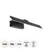GLOBOSTAR® MIRROR 60514 Μοντέρνο Φωτιστικό Τοίχου - Απλίκα Καθρέπτη Μπάνιου LED 12W 1440lm 120° AC 220-240V IP54 Φυσικό Λευκό 4500K - Lumileds SMD Chip & TÜV SÜD Driver - Μαύρο Ματ - Μ42 x Π5 x Υ15cm - 2 Χρόνια Εγγύηση
