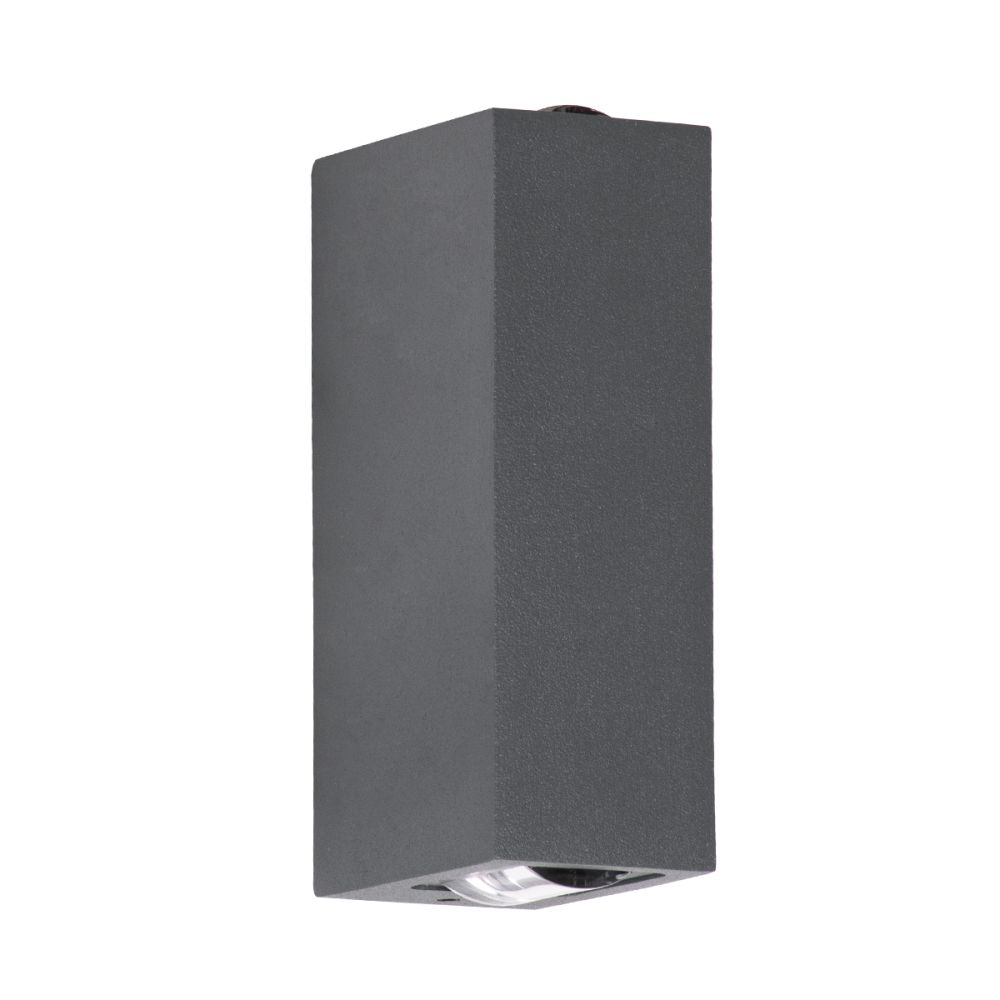 GLOBOSTAR® LINOR 60528 Μοντέρνο Φωτιστικό Τοίχου - Απλίκα LED 10W 1000lm 10° AC 220-240V Αδιάβροχο IP65 Θερμό Λευκό 2700K - Bridgelux COB Chip & TÜV SÜD Driver - Γκρι Ανθρακί Ματ - Μ12.5 x Π6 x Υ4cm - 5 Χρόνια Εγγύηση