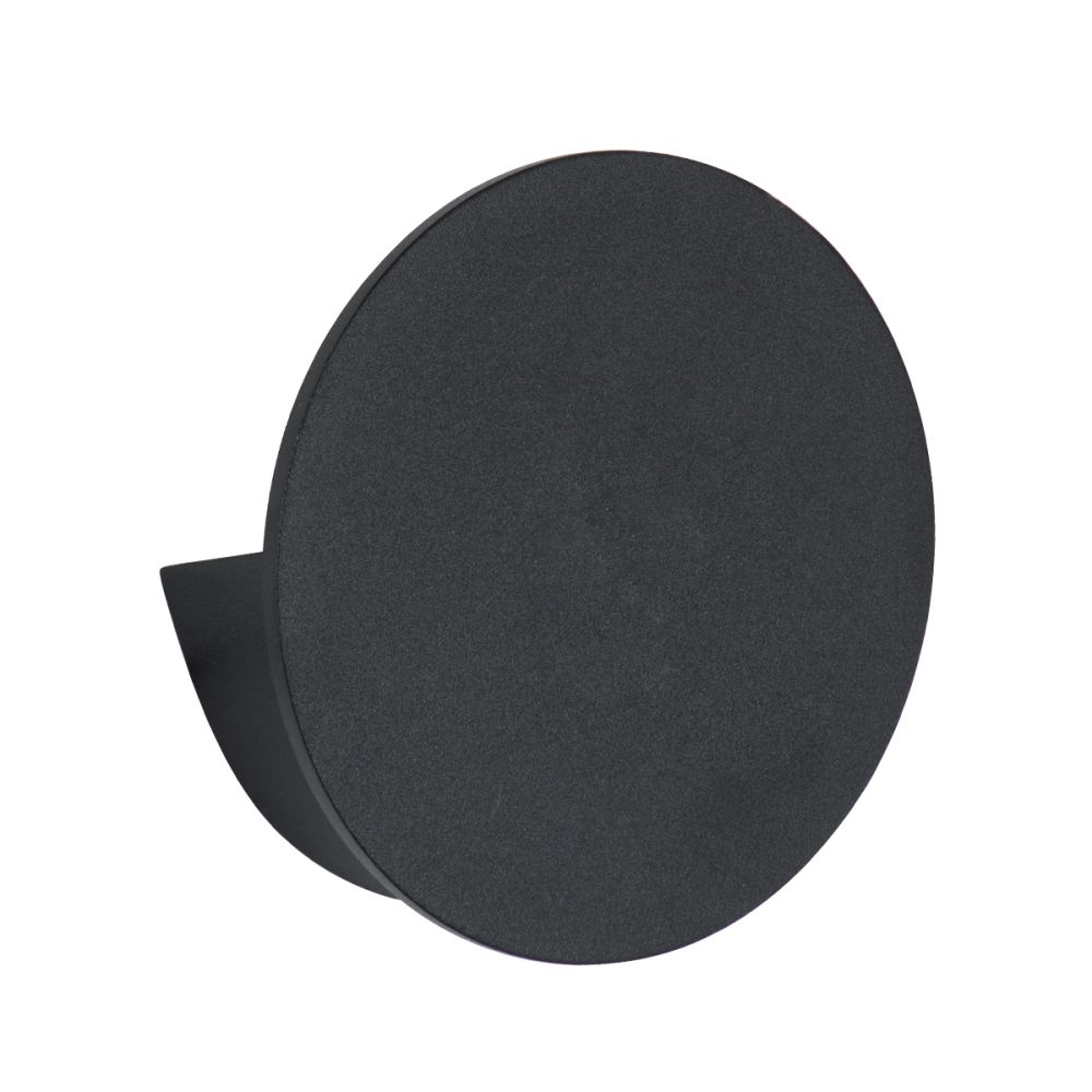 GLOBOSTAR® REDONDO 60574 Μοντέρνο Φωτιστικό Τοίχου - Απλίκα LED 10W 1000lm 60° AC 220-240V Αδιάβροχο IP65 Θερμό Λευκό 2700K - Bridgelux COB Chip & TÜV SÜD Driver - Μαύρο Ματ - Μ14 x Π14 x Υ4.5cm - 5 Χρόνια Εγγύηση
