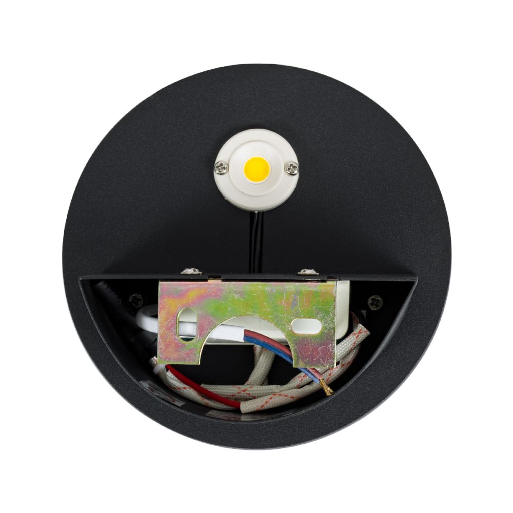 GLOBOSTAR® REDONDO 60574 Μοντέρνο Φωτιστικό Τοίχου - Απλίκα LED 10W 1000lm 60° AC 220-240V Αδιάβροχο IP65 Θερμό Λευκό 2700K - Bridgelux COB Chip & TÜV SÜD Driver - Μαύρο Ματ - Μ14 x Π14 x Υ4.5cm - 5 Χρόνια Εγγύηση